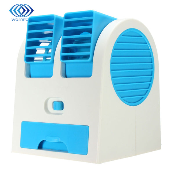 Portable Mini ABS Fan Cooling Desktop PC Dual Bladeless Air Conditioner