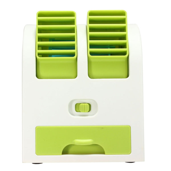 Portable Mini ABS Fan Cooling Desktop PC Dual Bladeless Air Conditioner