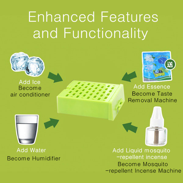 Portable Mini ABS Fan Cooling Desktop PC Dual Bladeless Air Conditioner