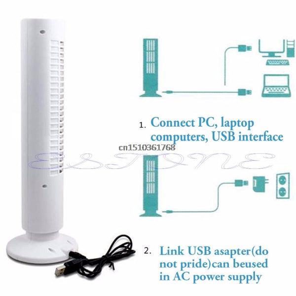 Portable USB Cooling Bladeless Air Conditioner Mini Cooling Cool Desk Tower Fan