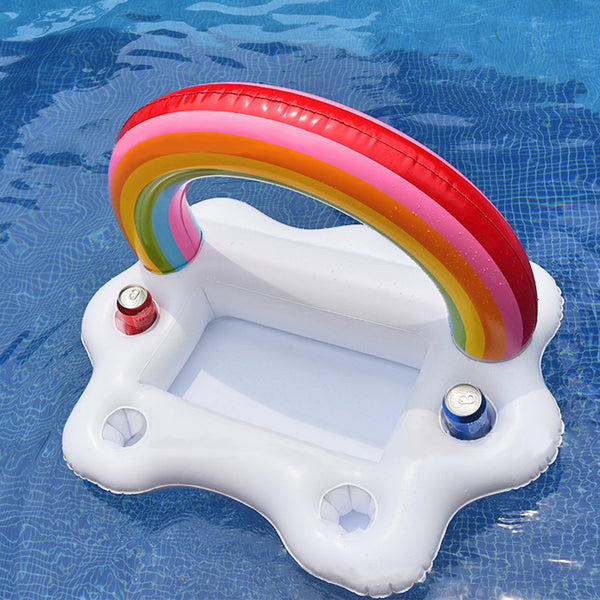 GIANT INFLATABLE RAINBOW DRINK & FOOD HOLDER
