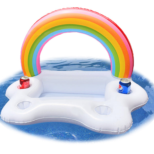 GIANT INFLATABLE RAINBOW DRINK & FOOD HOLDER
