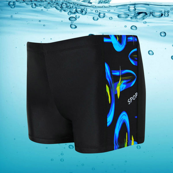 New Men Flat angle Elastic Shark Skin Swimwear