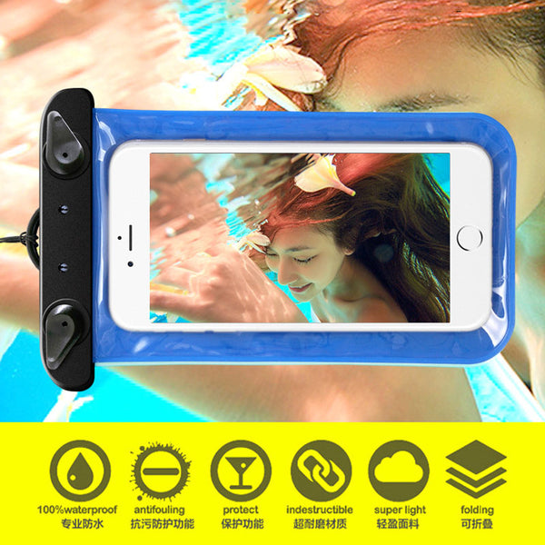 CLEAR WATERPROOF MOBILE PHONE BAGS with STRAP DRY POUCH
