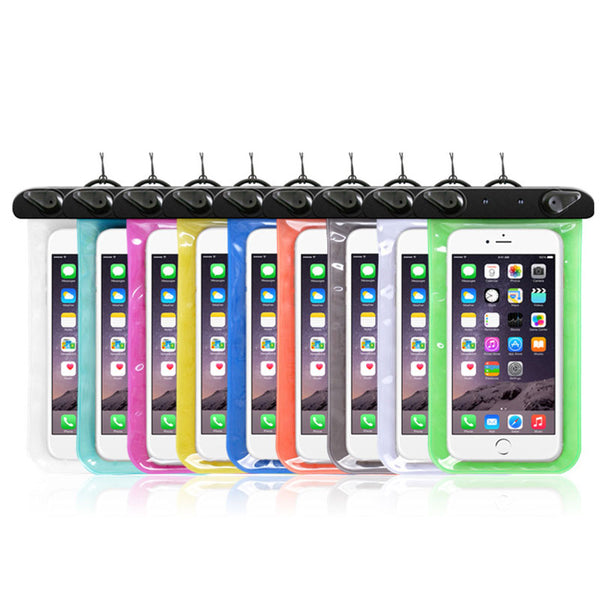 CLEAR WATERPROOF MOBILE PHONE BAGS with STRAP DRY POUCH