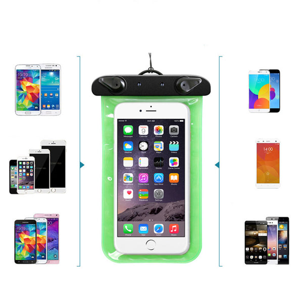 CLEAR WATERPROOF MOBILE PHONE BAGS with STRAP DRY POUCH