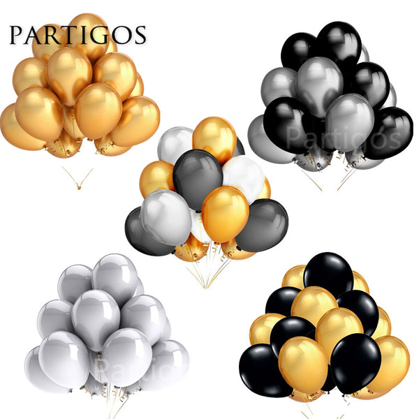 30pcs Elegant Pearl Golden Balloon