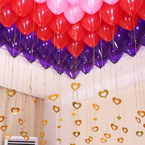 YOU GET 100 COLORED HEARTS OF ANY COLOR YOU WANT (BALLOONS NOT INCLUDED JUST THE HEARTS)