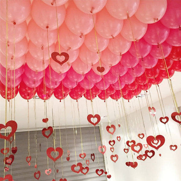 YOU GET 100 COLORED HEARTS OF ANY COLOR YOU WANT (BALLOONS NOT INCLUDED JUST THE HEARTS)