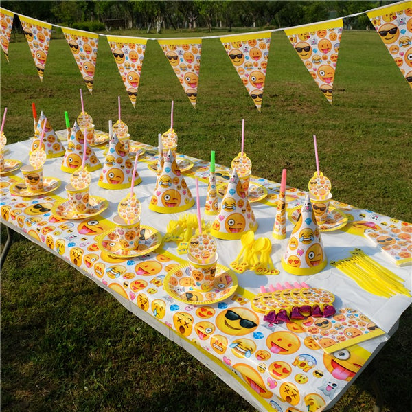Emoji Smile Kids Birthday Party Decoration Set