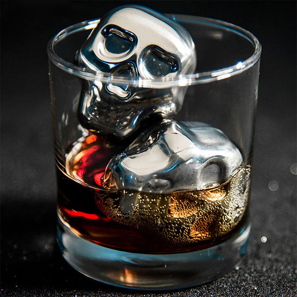 Stainless Steel Skull Ice Cube Cooler Wine For Bar Cooling Whiskey Stone