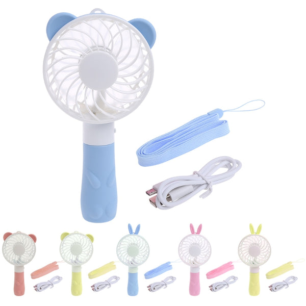 Portable Hand Fan Battery Operated USB Power Handheld Mini Fan Cooler with Strap