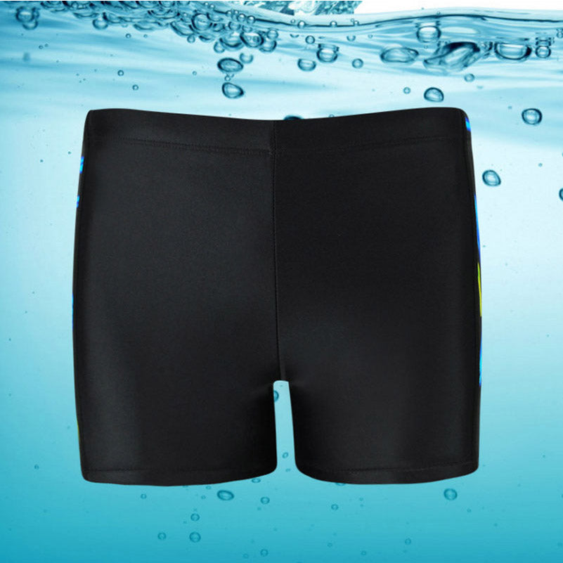 New Men Flat angle Elastic Shark Skin Swimwear