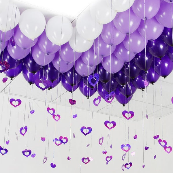 YOU GET 100 COLORED HEARTS OF ANY COLOR YOU WANT (BALLOONS NOT INCLUDED JUST THE HEARTS)