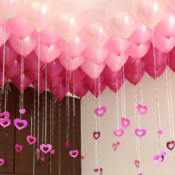 YOU GET 100 COLORED HEARTS OF ANY COLOR YOU WANT (BALLOONS NOT INCLUDED JUST THE HEARTS)
