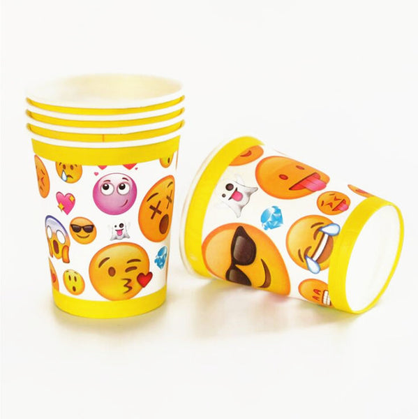 emoji theme party set kids birthday favor emoji plates cups napkins party hats tablecloth emoji theme party decoration