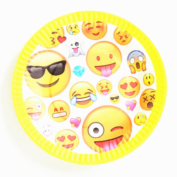 emoji theme party set kids birthday favor emoji plates cups napkins party hats tablecloth emoji theme party decoration