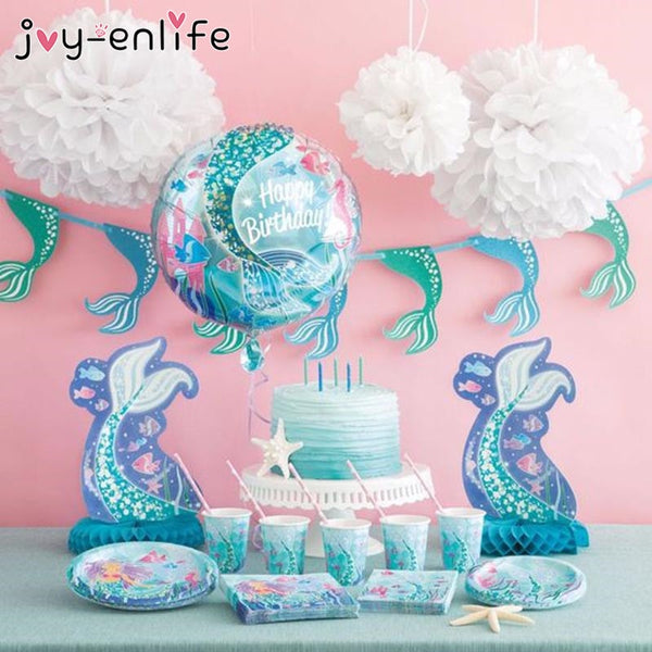 THE SUPER AWESOME MERMAID PARTY WITH DISPOSABLE TABLEWARE SET!!!