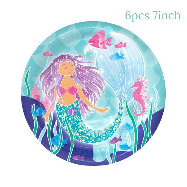 THE SUPER AWESOME MERMAID PARTY WITH DISPOSABLE TABLEWARE SET!!!