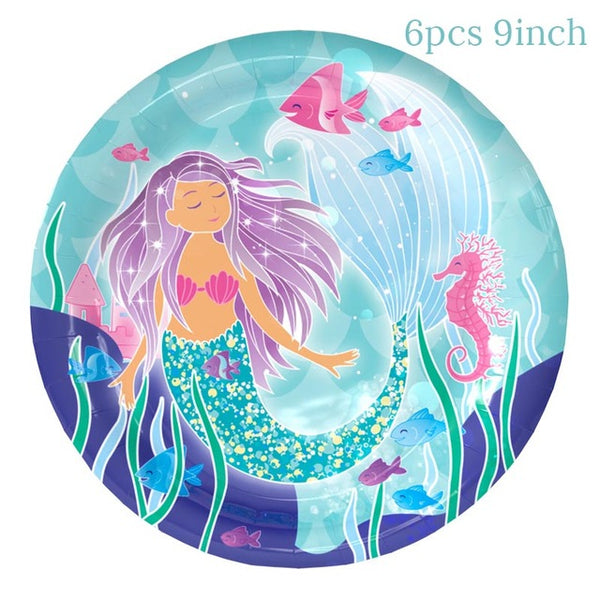 THE SUPER AWESOME MERMAID PARTY WITH DISPOSABLE TABLEWARE SET!!!