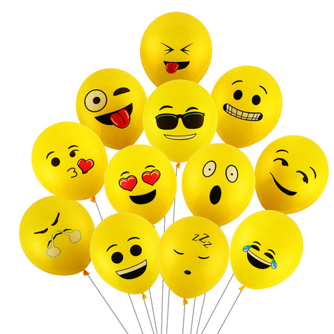 FUN 10PCS EMOJI FACE BALLOONS