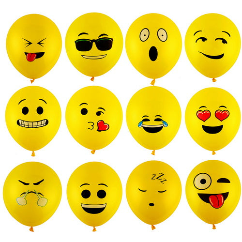 FUN 10PCS EMOJI FACE BALLOONS